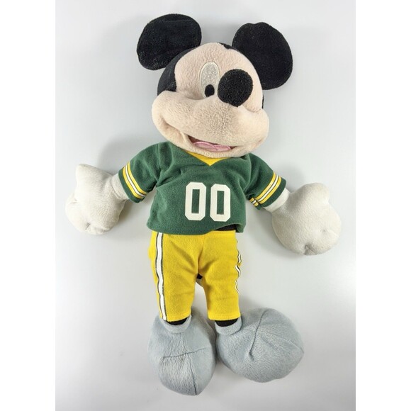 Disney NFL 16" Mickey Mouse Green Bay Packers Football Jersey Collectible Plush - Picture 10 of 11